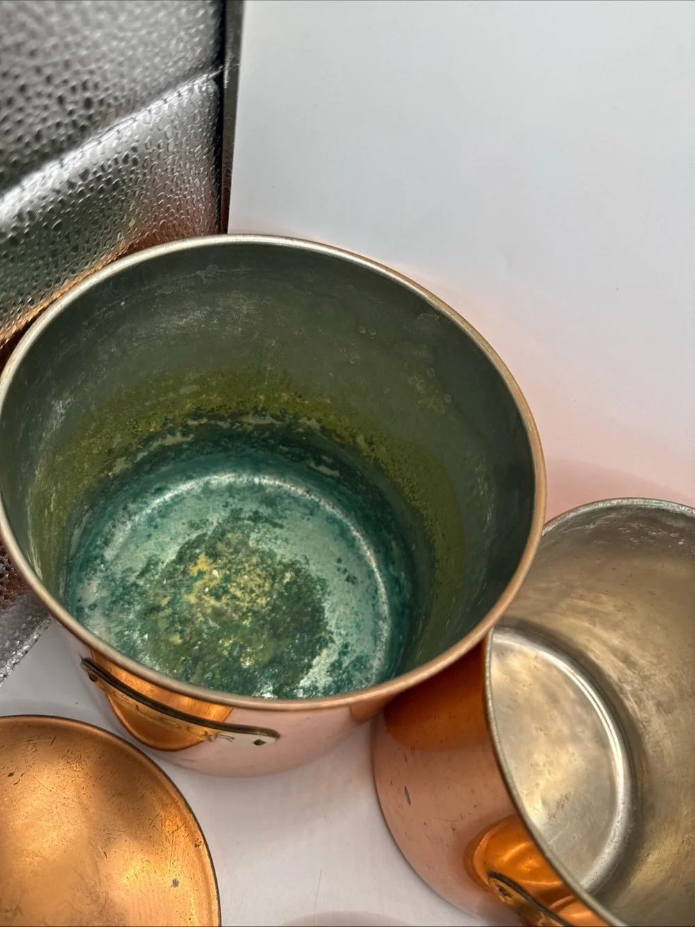MCM Copper & Brass Vintage Canisters Patina Nesting Set 4 Flour/Sugar/Coffee/Tea